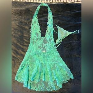 Victoria’s Secret aqua lace lingerie size small
